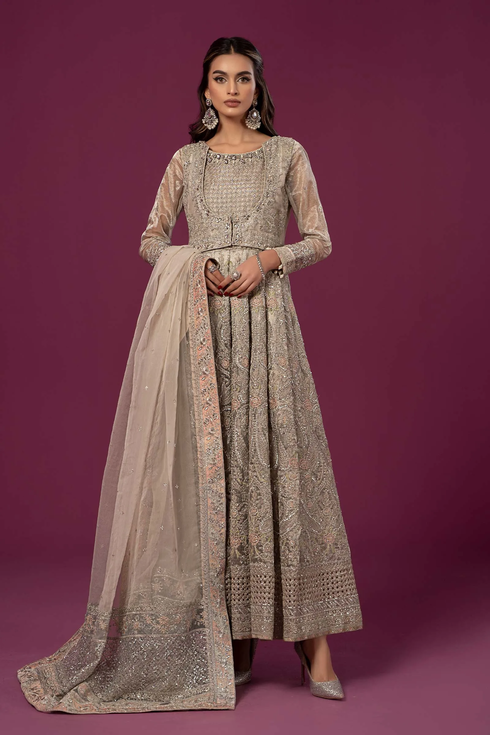 3 Piece Embroidered Net Suit | SF-EF24-25