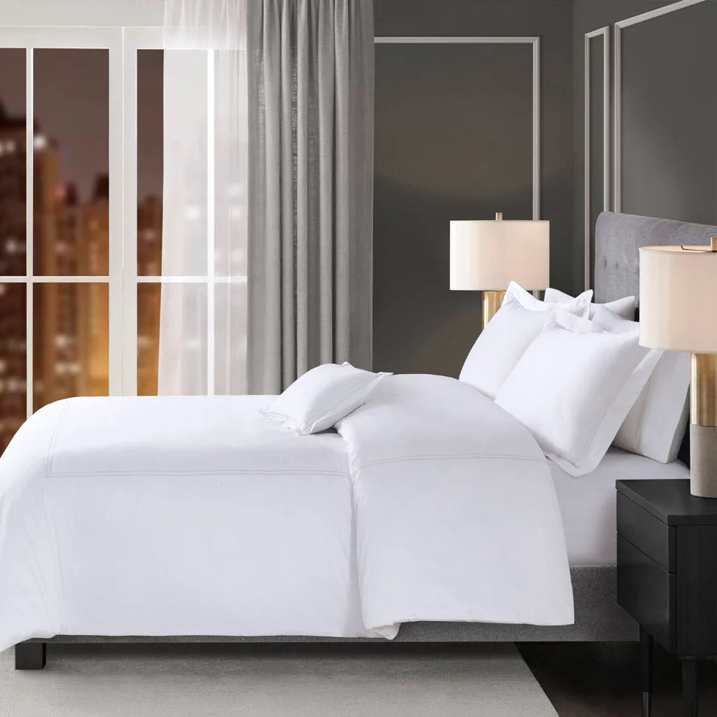 500 Thread Count Luxury Comforter Set - Elegant Cotton Sateen with Embroidered Design for Relaxation