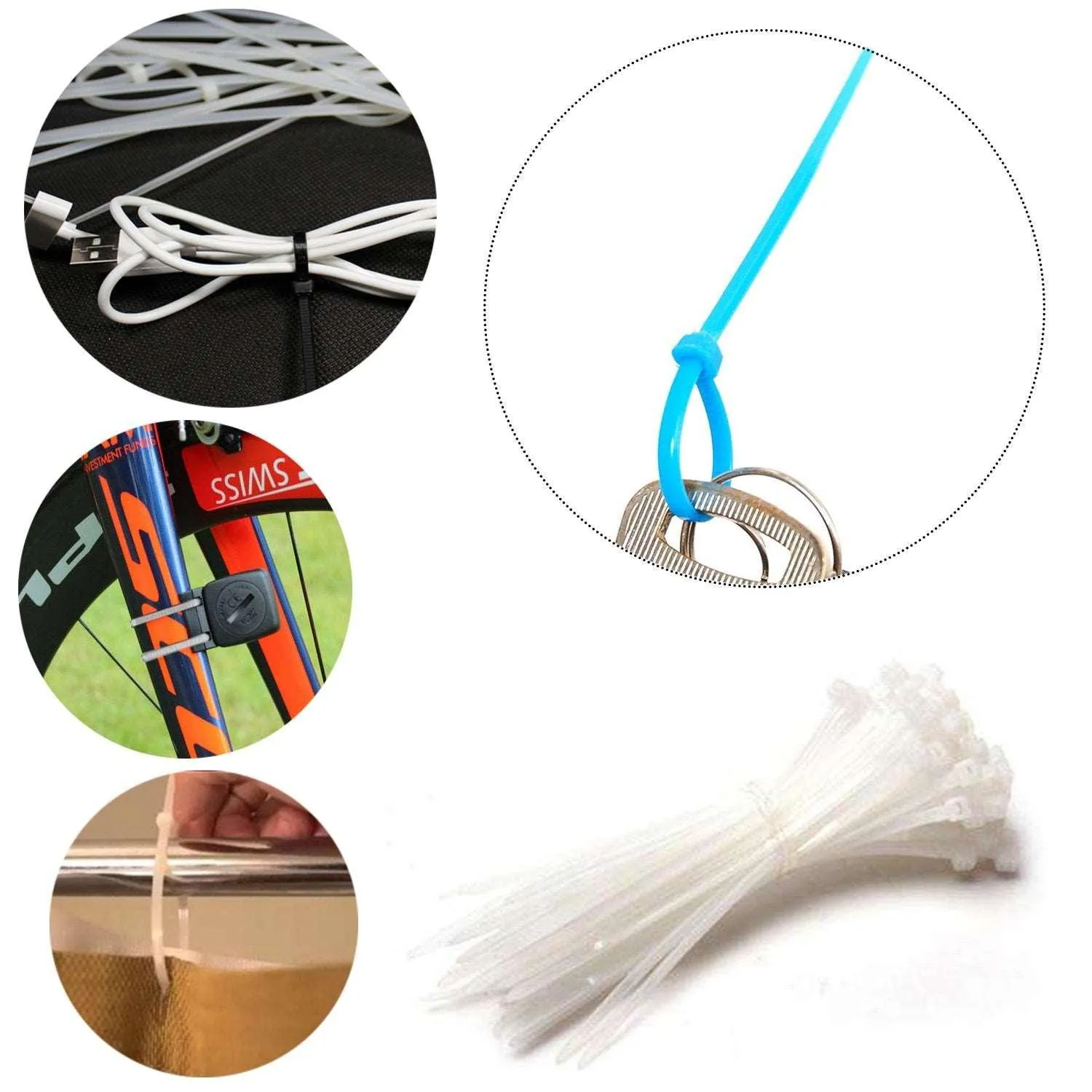 650 pc Nylon Zip Ties Cable Wire Ties Adjustable Self-Locking Multi-Color for Home,Outdoor,Office
