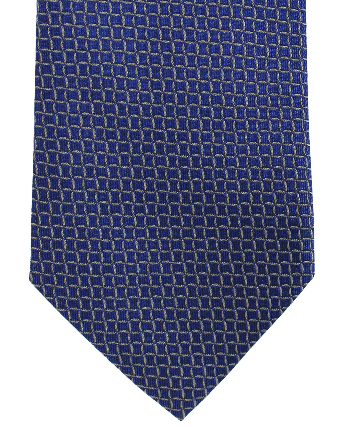 Armani Silk Tie Lapis Blue Gray-Silver Micro Pattern SALE