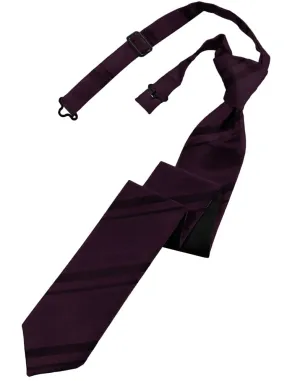 Berry Striped Satin Skinny Windsor Tie