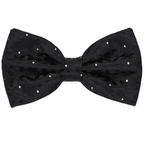 Black and Silver Coronado Floral Bow Tie