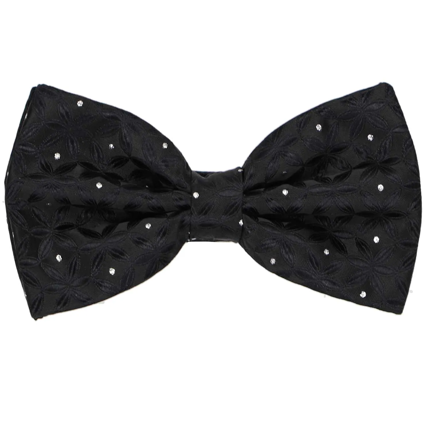 Black and Silver Coronado Floral Bow Tie