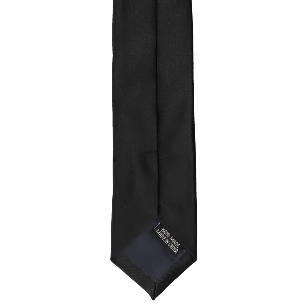 Black Premium Skinny Necktie, 2" Width