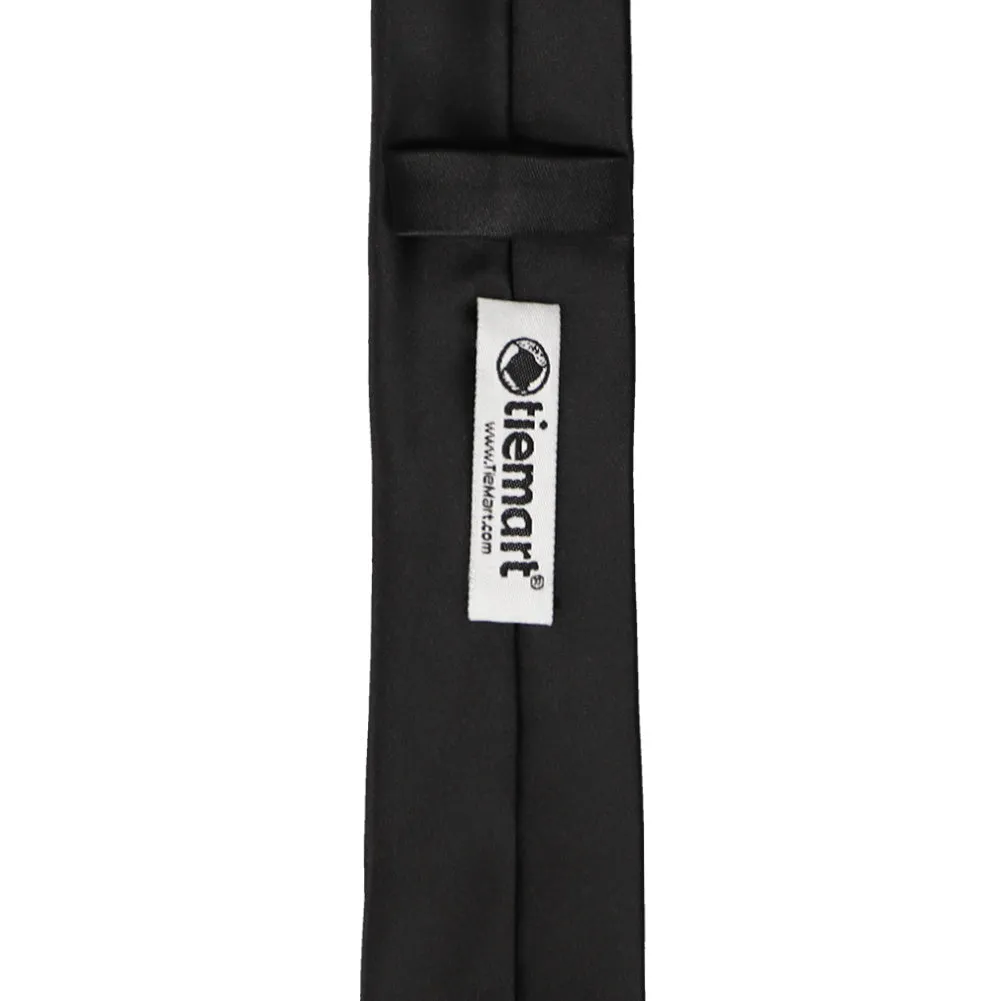 Black Premium Skinny Necktie, 2" Width