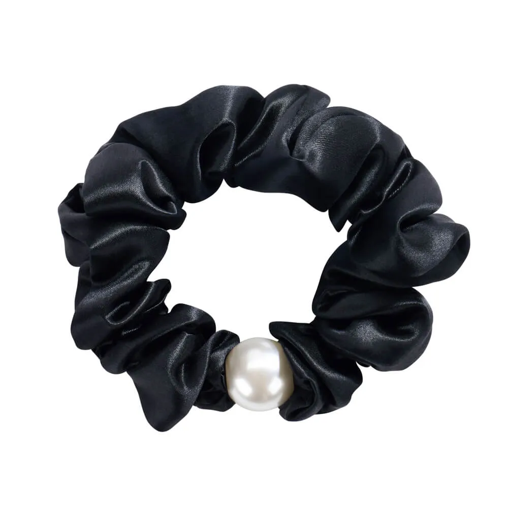 Blissy Pearl Scrunchies - Black
