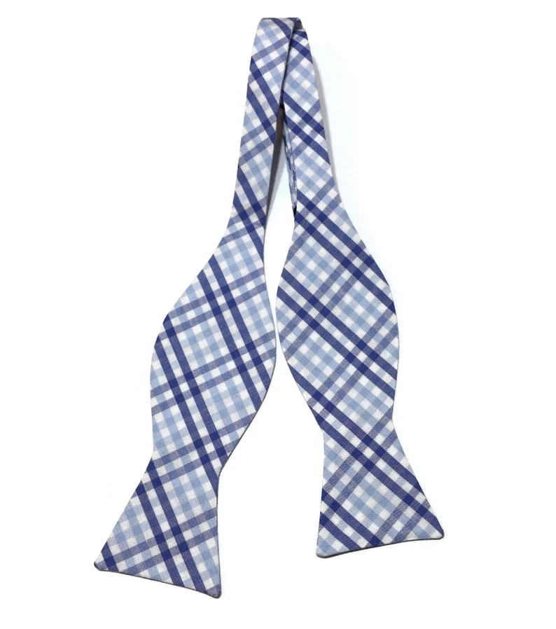 Blue & Light Blue Tattersall Bow Tie