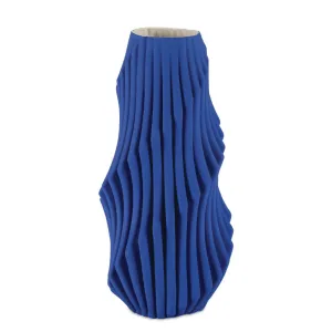 Blue Pleat Vase