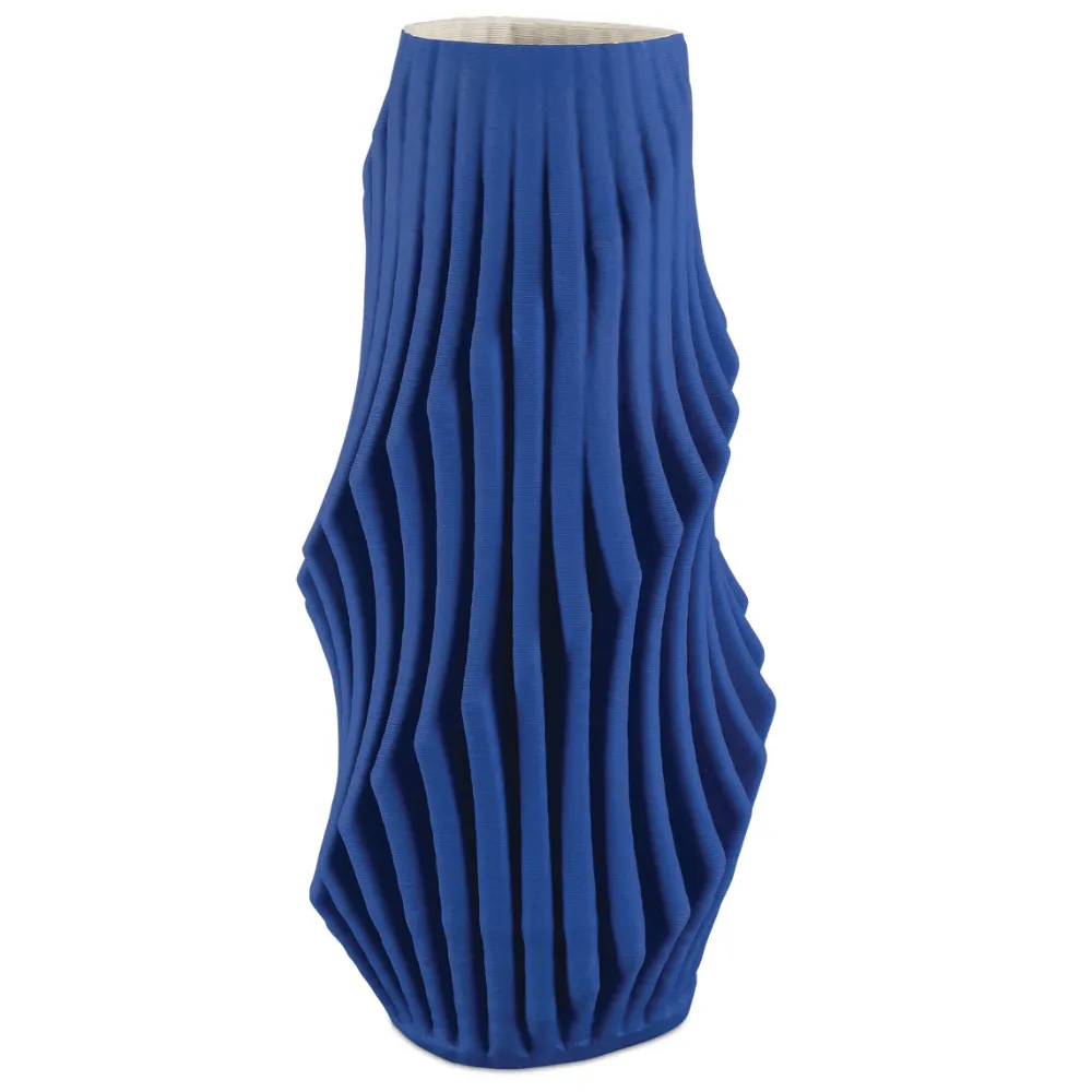 Blue Pleat Vase