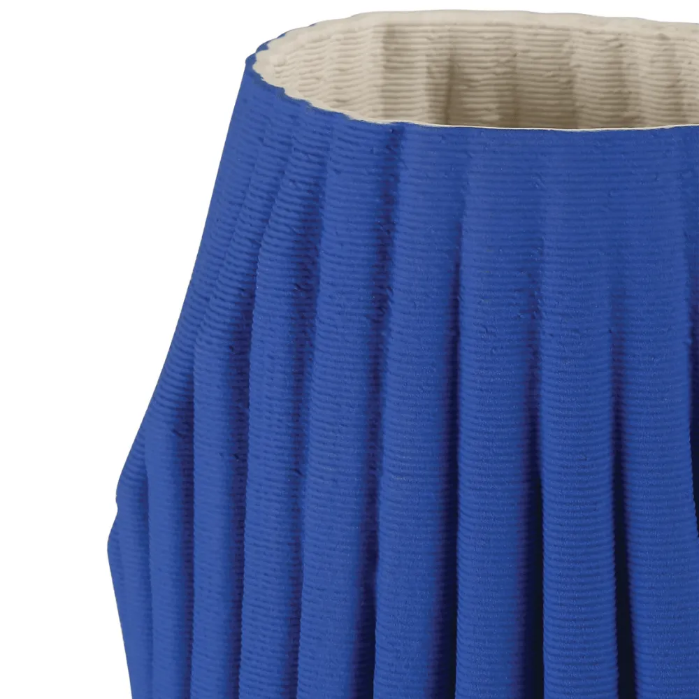Blue Pleat Vase