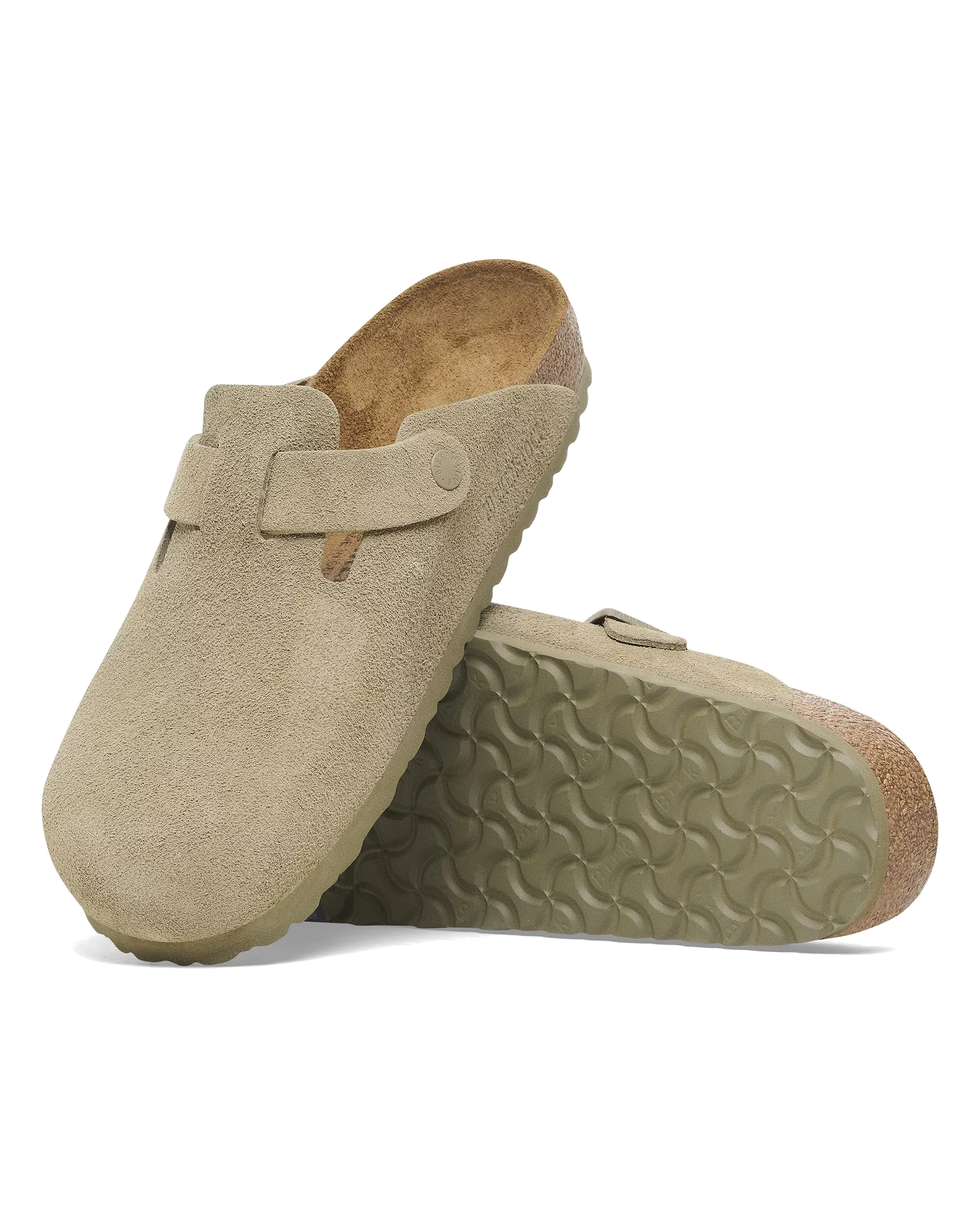 Boston Suede Leather Sandals in Faded Khaki