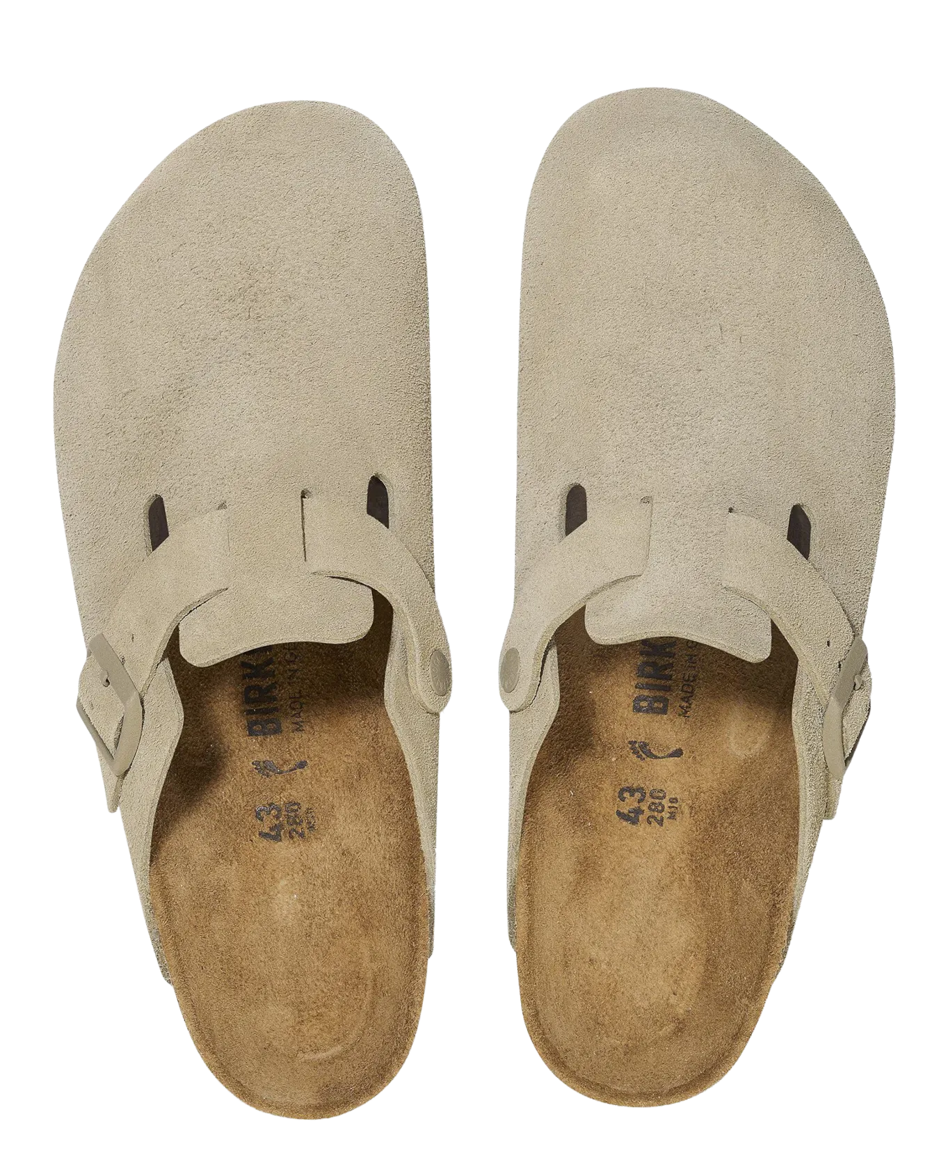 Boston Suede Leather Sandals in Faded Khaki