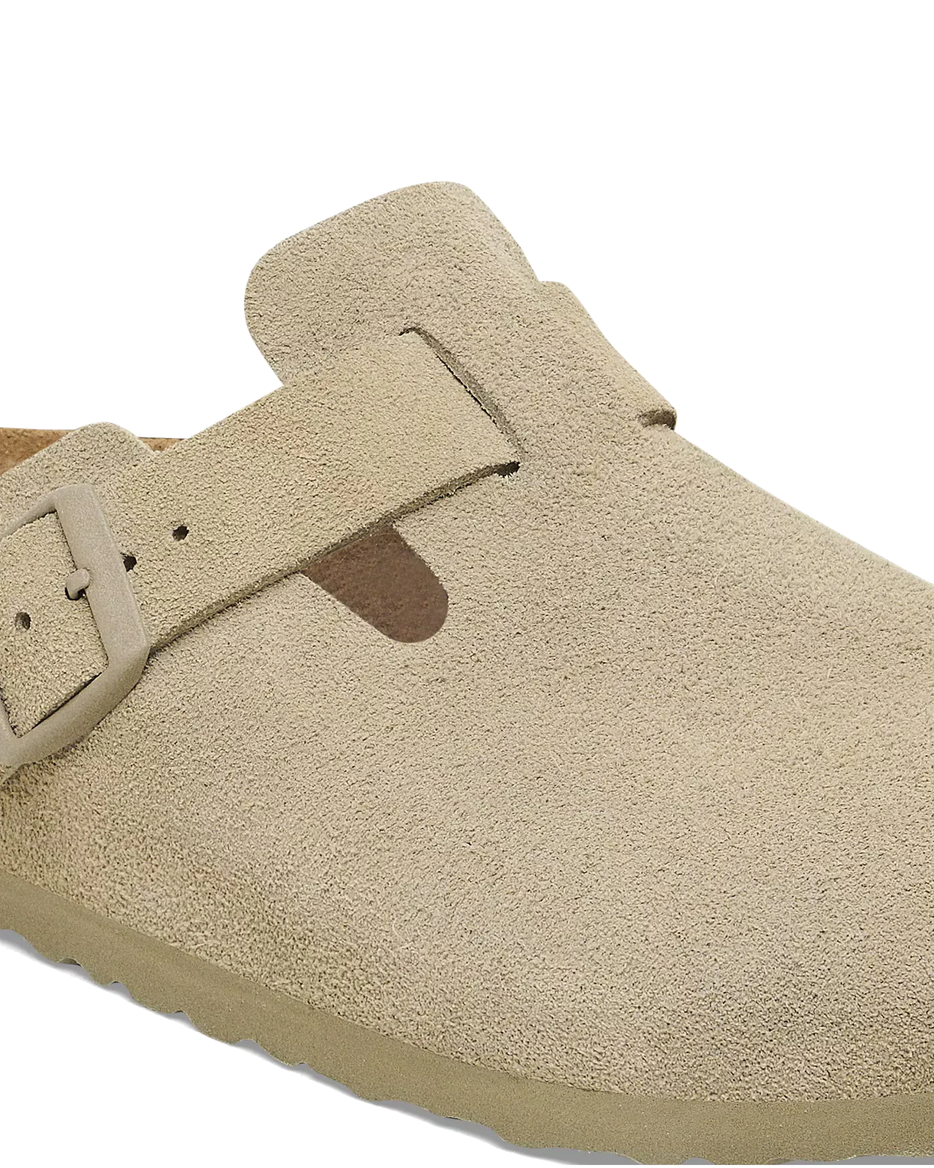 Boston Suede Leather Sandals in Faded Khaki