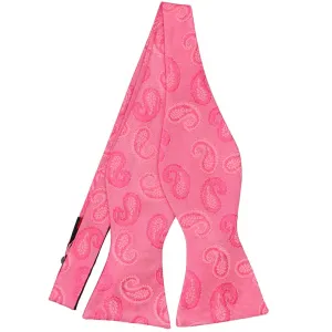 Bright Fuchsia Elias Paisley Self-Tie Bow Tie