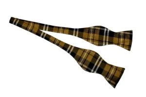 Brown/Black Self Tie Plaid Bow Ties