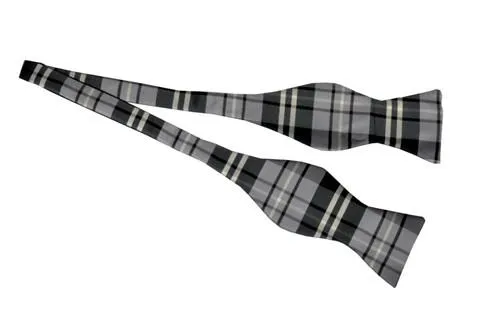 Brown/Black Self Tie Plaid Bow Ties