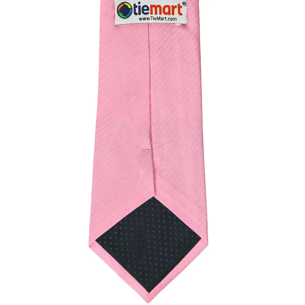 Bubblegum Pink Herringbone Silk Necktie