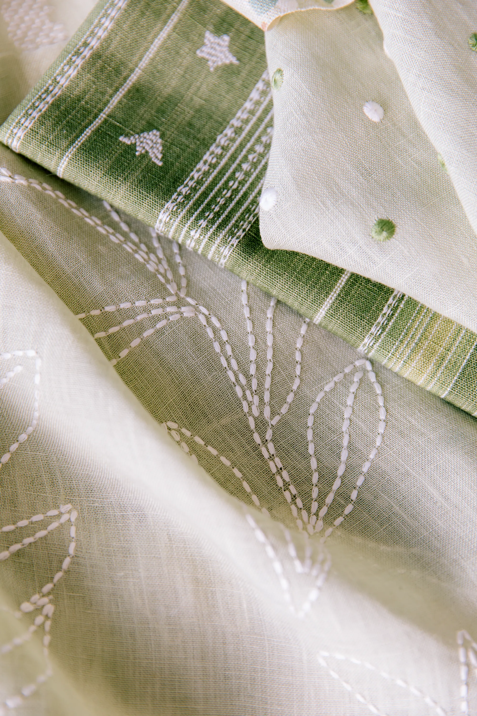 Budding Stripe Fabric in Grass