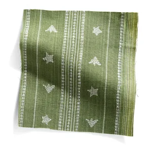 Budding Stripe Fabric in Grass