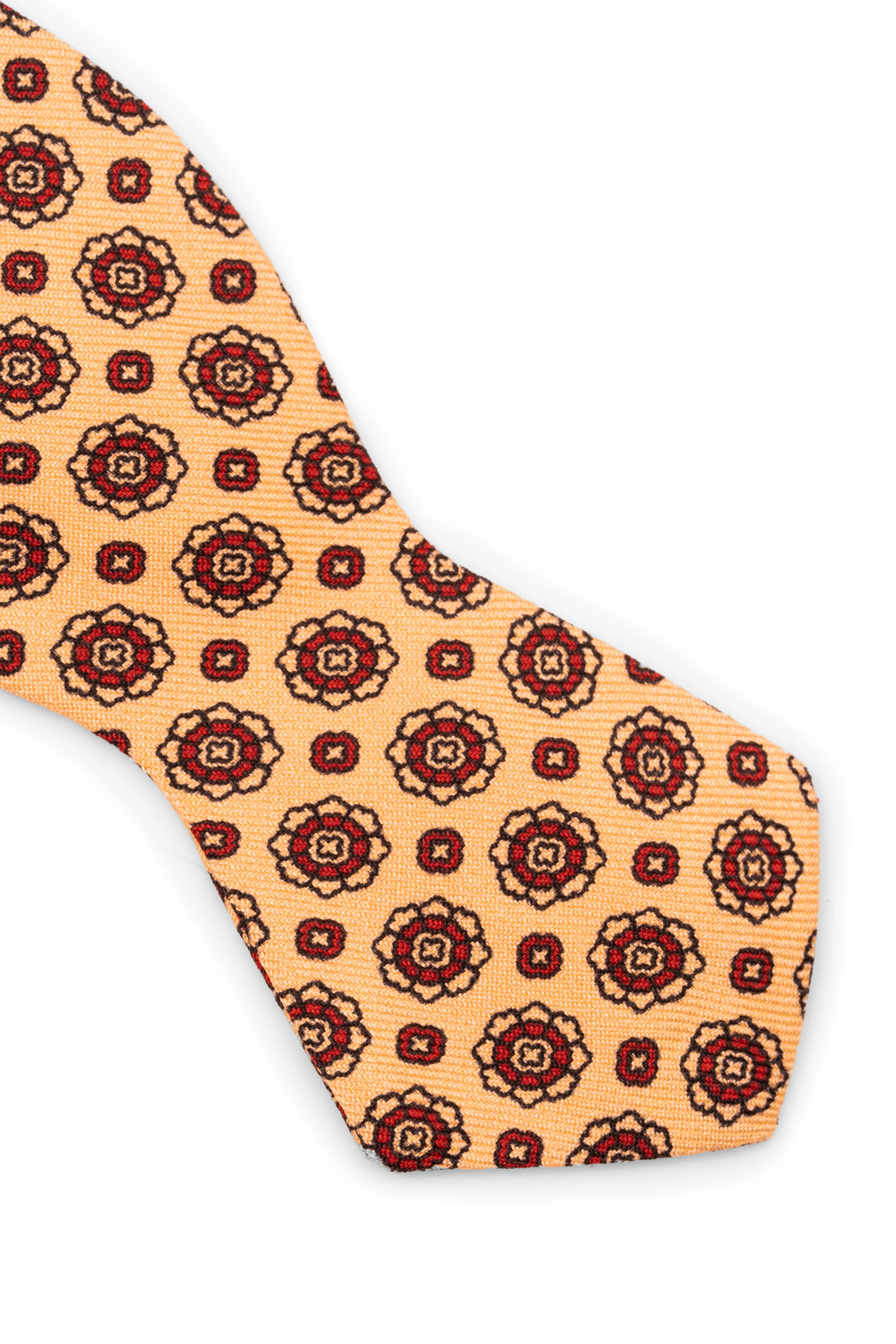 Buff & Red Micropattern Madder Silk Bow Tie