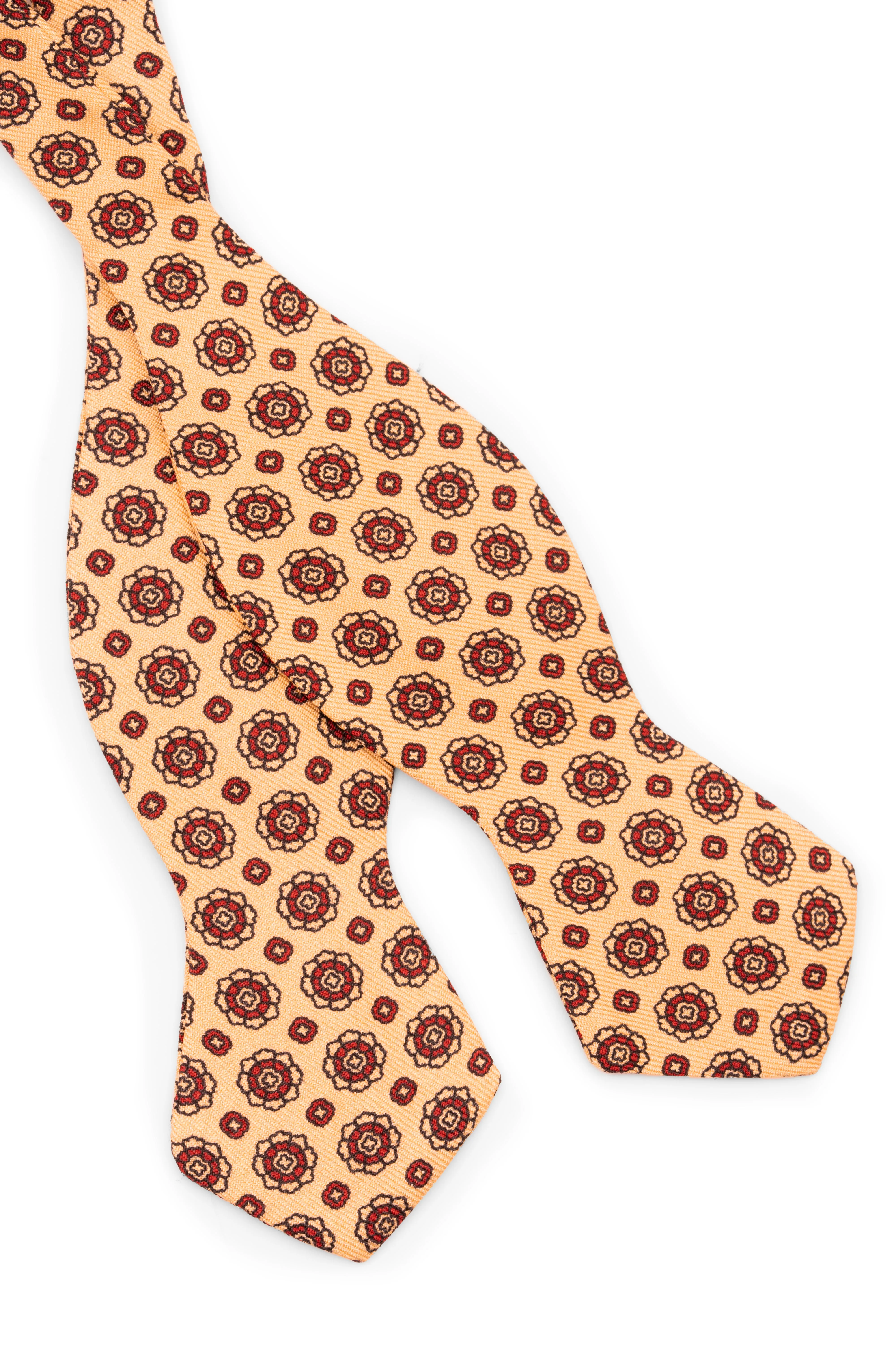 Buff & Red Micropattern Madder Silk Bow Tie