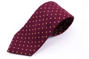 Burgundy Polka Dot Wool Challis Tie