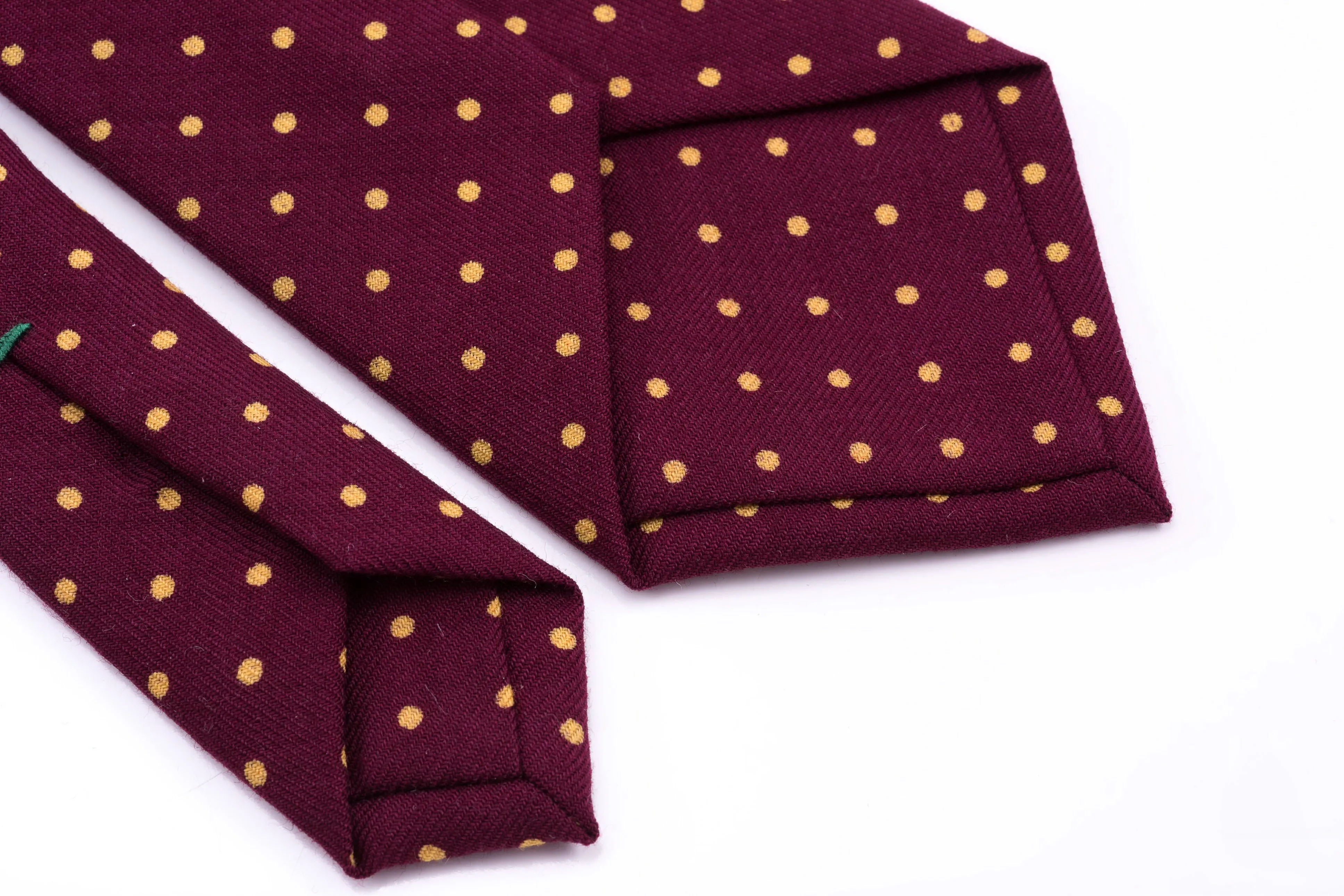 Burgundy Polka Dot Wool Challis Tie