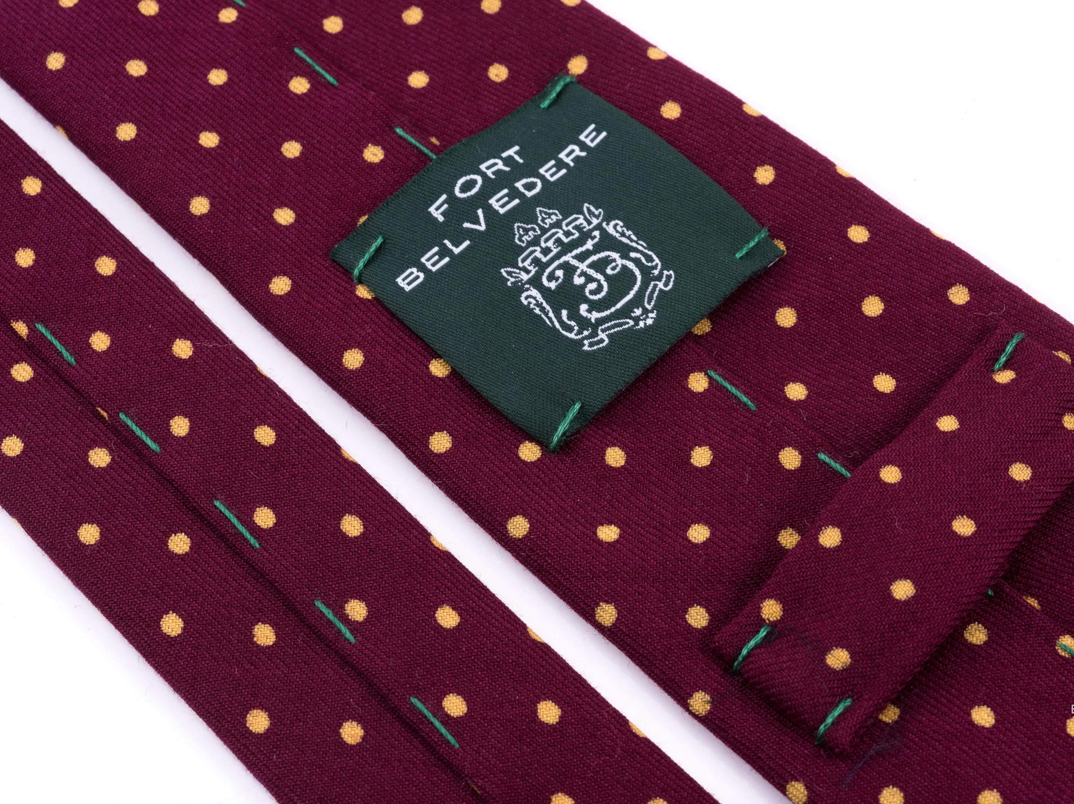 Burgundy Polka Dot Wool Challis Tie