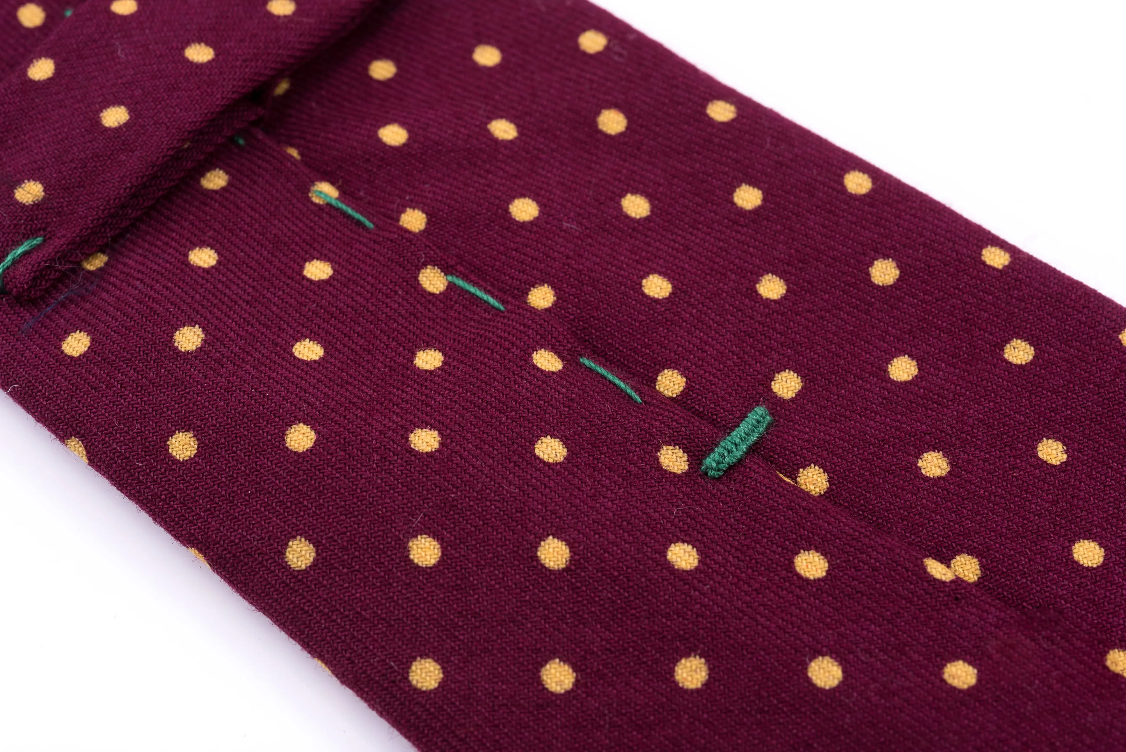 Burgundy Polka Dot Wool Challis Tie