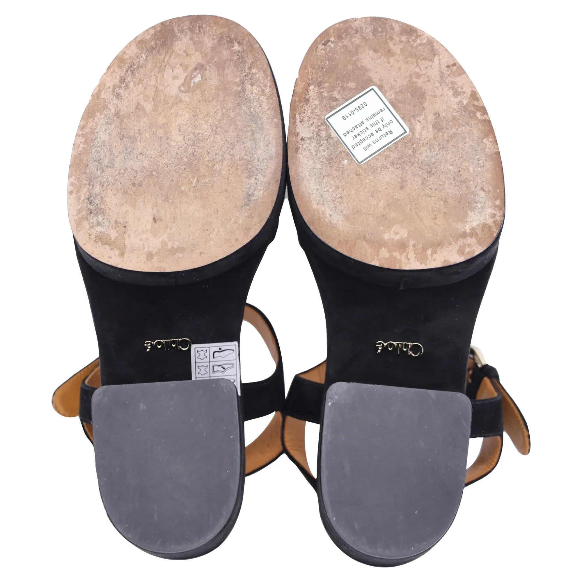Chloe Odina Sandals in Black Suede