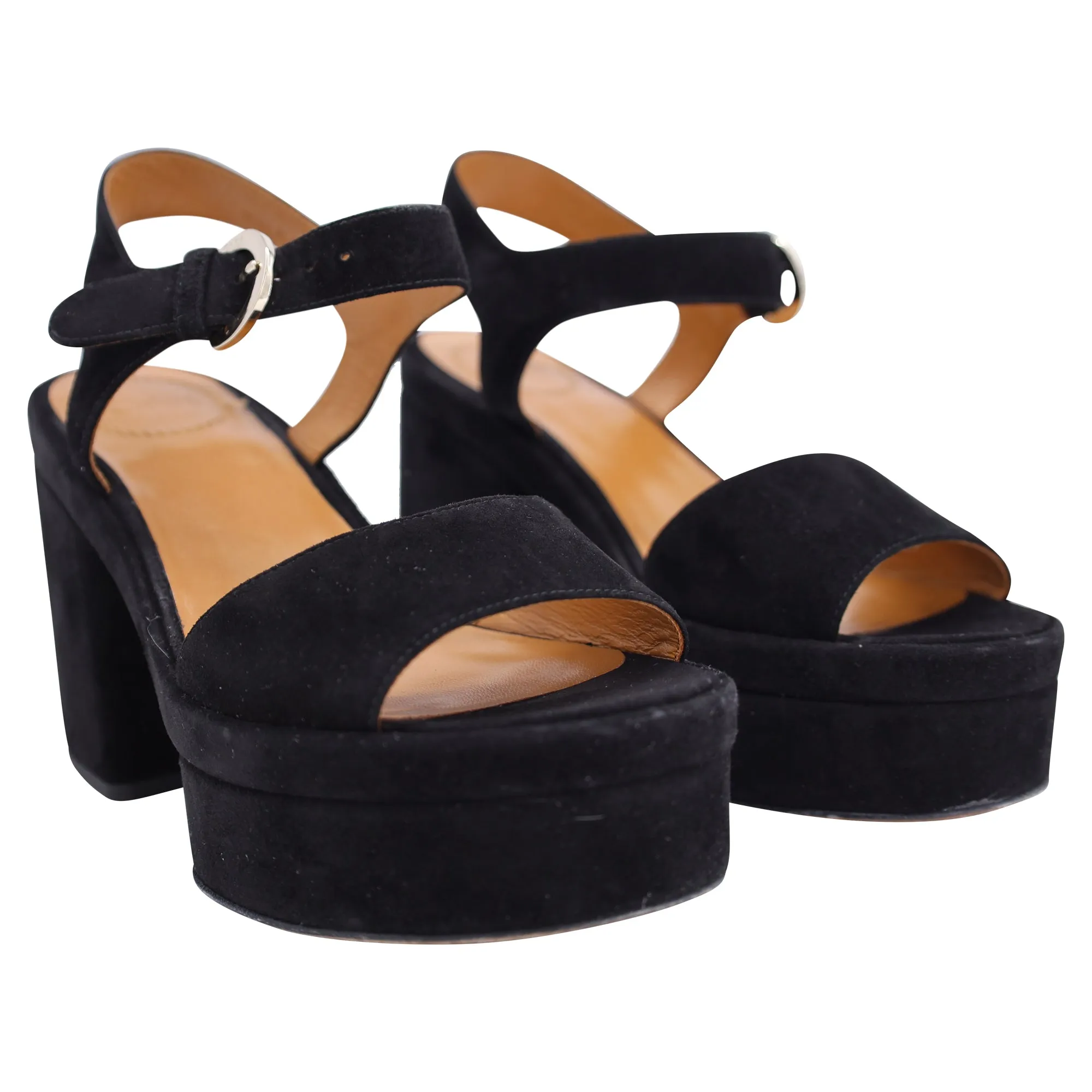 Chloe Odina Sandals in Black Suede