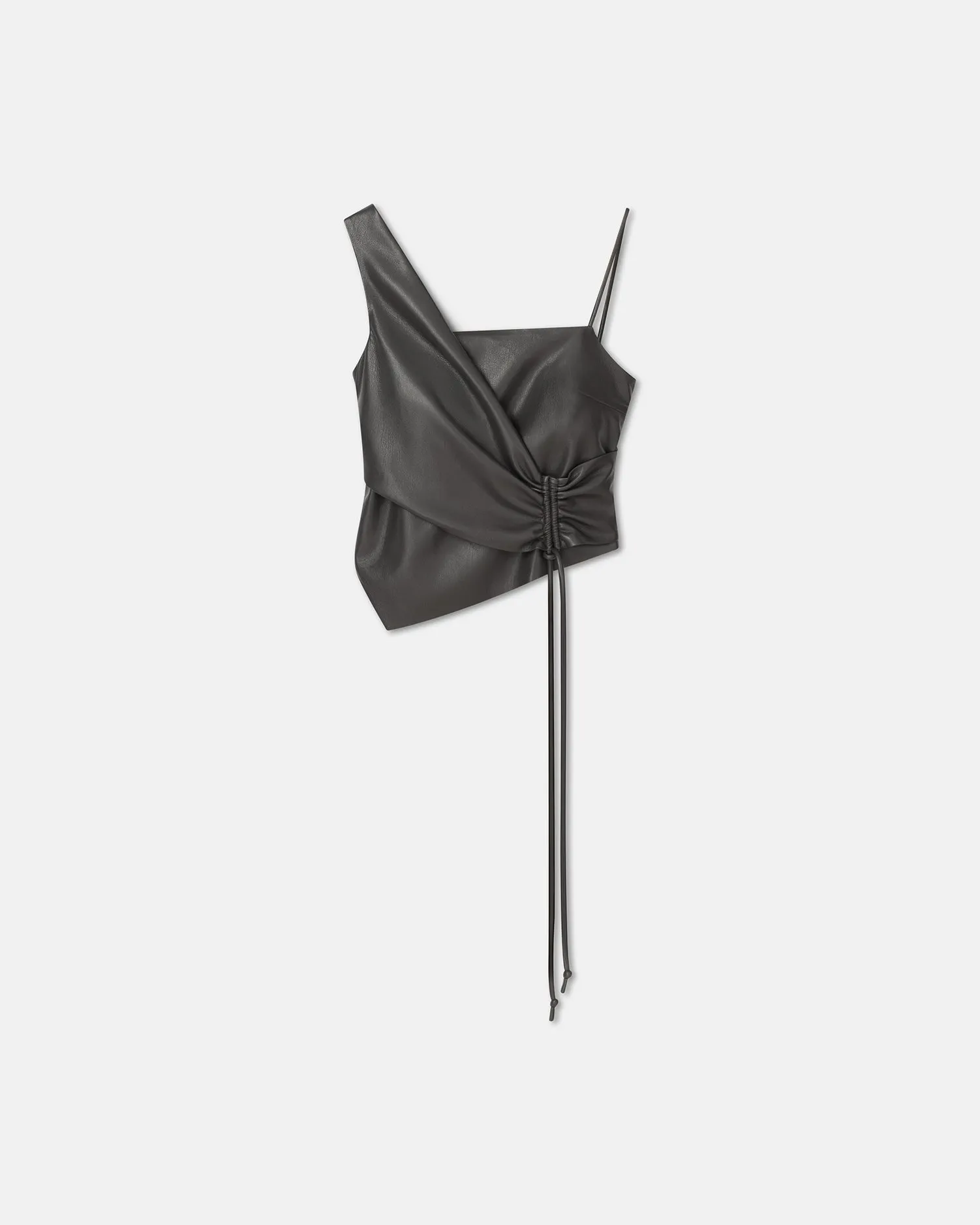 Chudel - Asymmetric Okobor™ Alt-Leather Top - Midnight Green