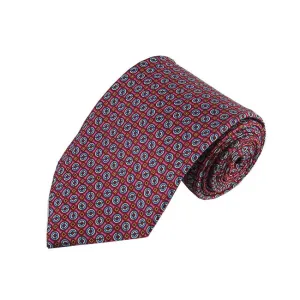 Circle Print Necktie - Blue/Raspberry