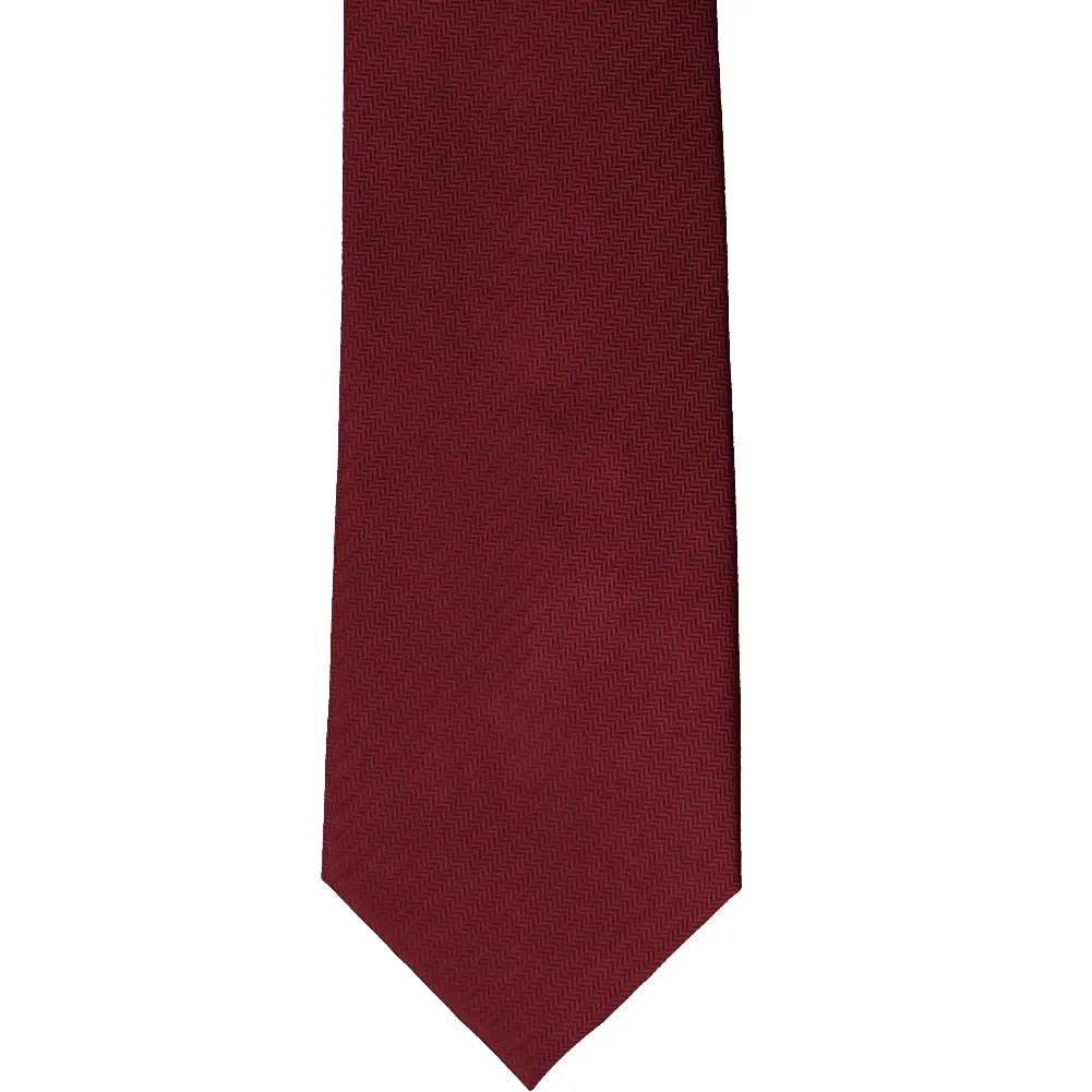 Claret Herringbone Silk Necktie