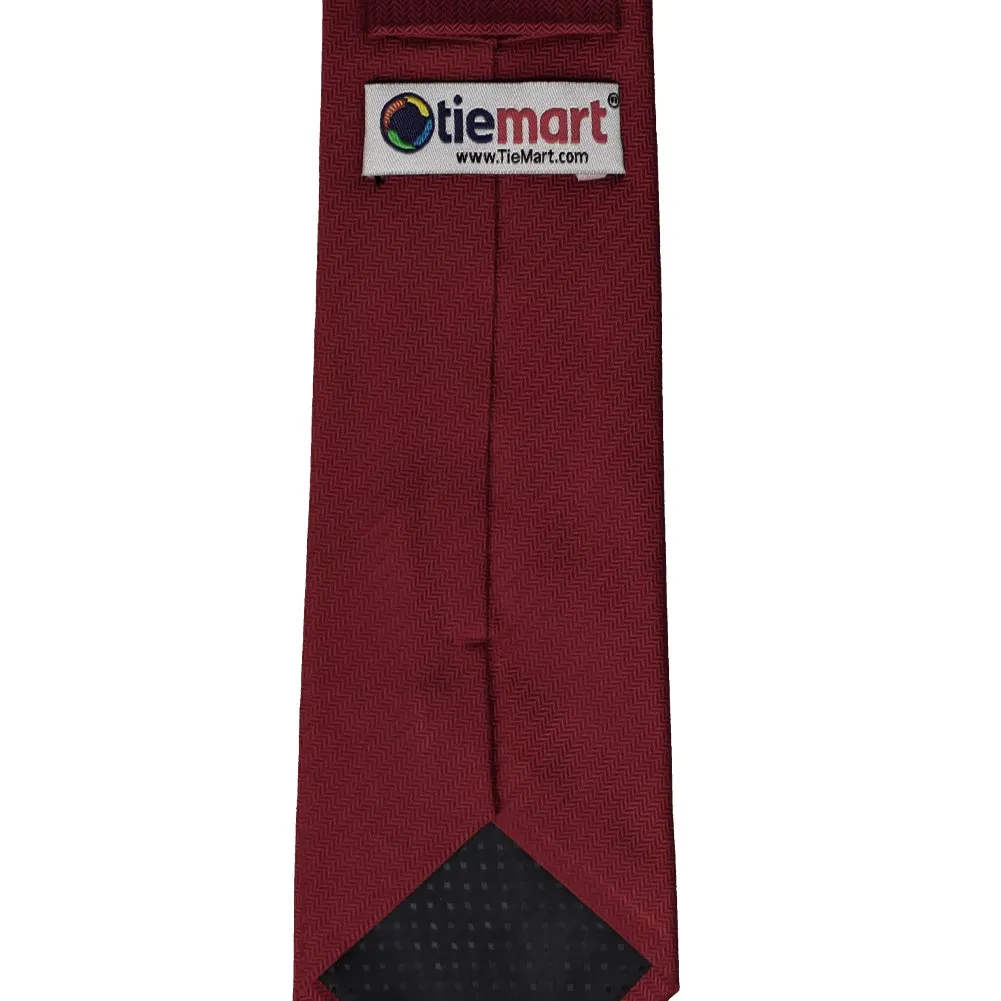 Claret Herringbone Silk Necktie