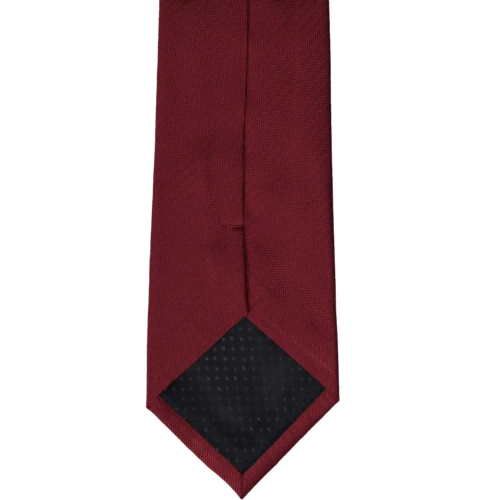 Claret Herringbone Silk Necktie