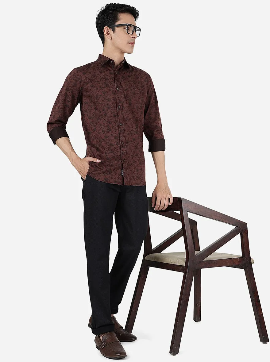 Copper Printed Slim Fit Casual Shirt | JadeBlue