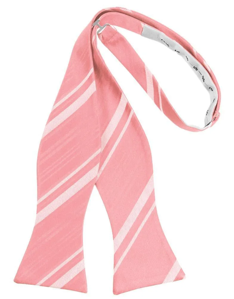 Coral Reef Striped Satin Bow Tie