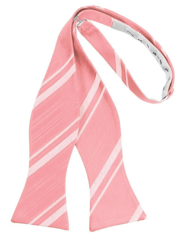 Coral Reef Striped Satin Bow Tie