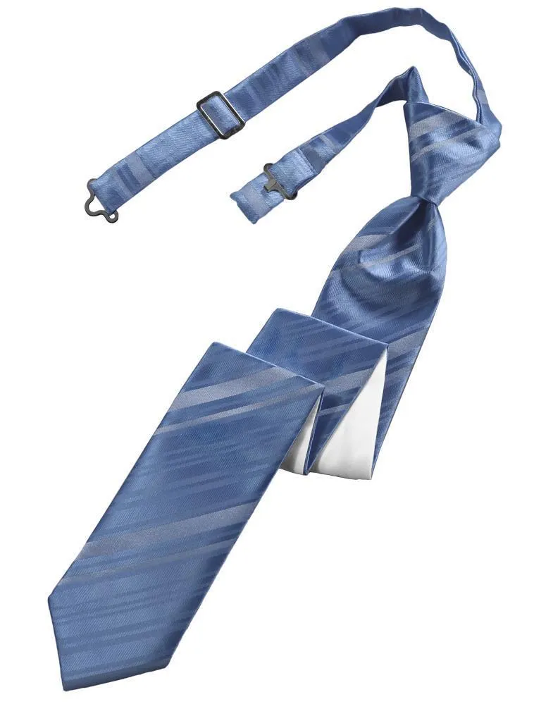 Cornflower Striped Satin Skinny Necktie
