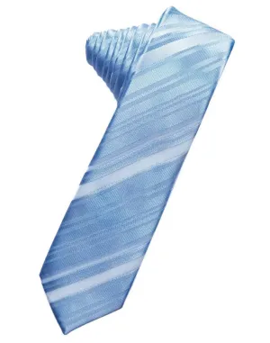 Cornflower Striped Satin Skinny Necktie