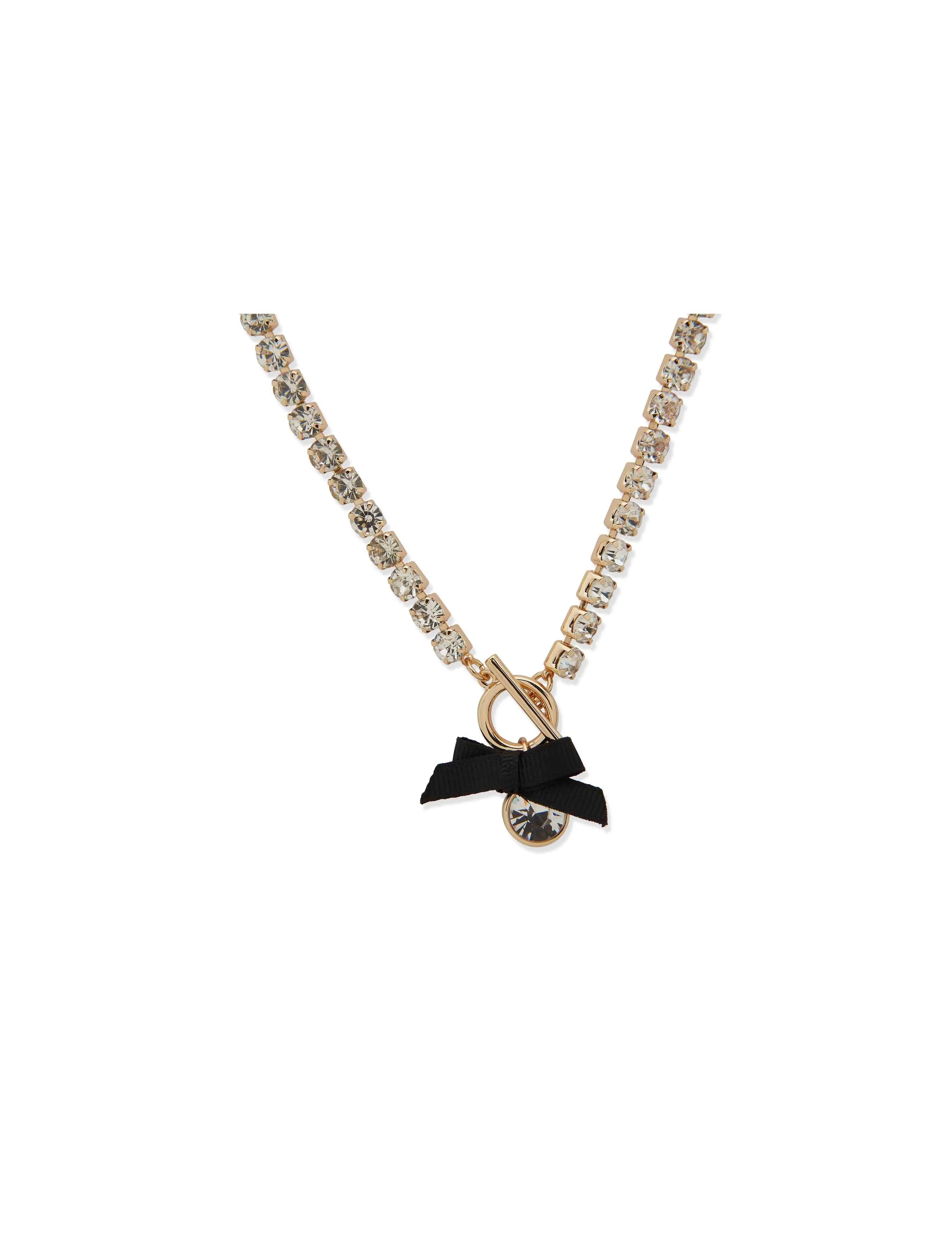 Crystal Bow Bracelet and Necklace Bundle