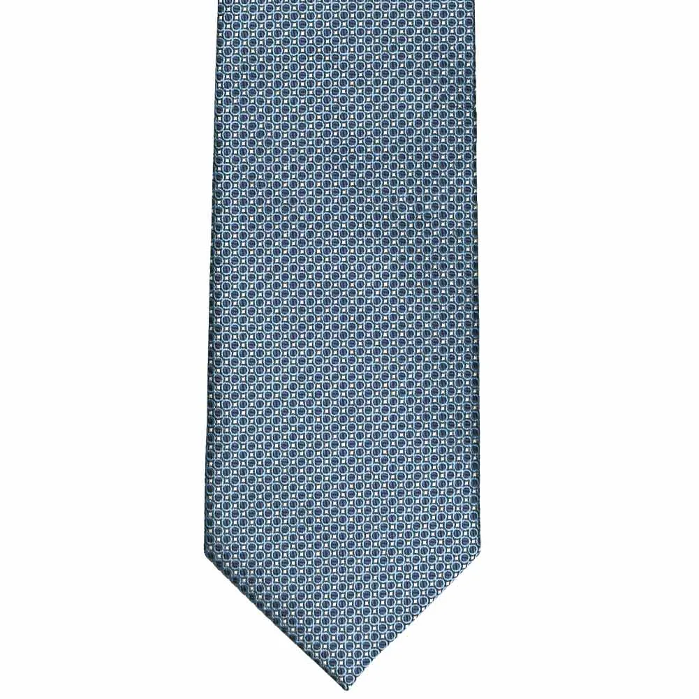 Dark Blue Henry Grain Pattern Extra Long Necktie
