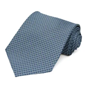 Dark Blue Henry Grain Pattern Extra Long Necktie