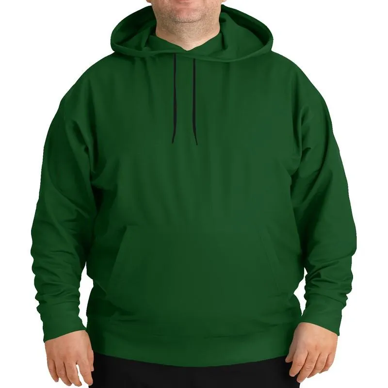 Dark Green Hoodie | Unisex | with PLUS sizes | Dark Pure Green | C100M0Y100K80