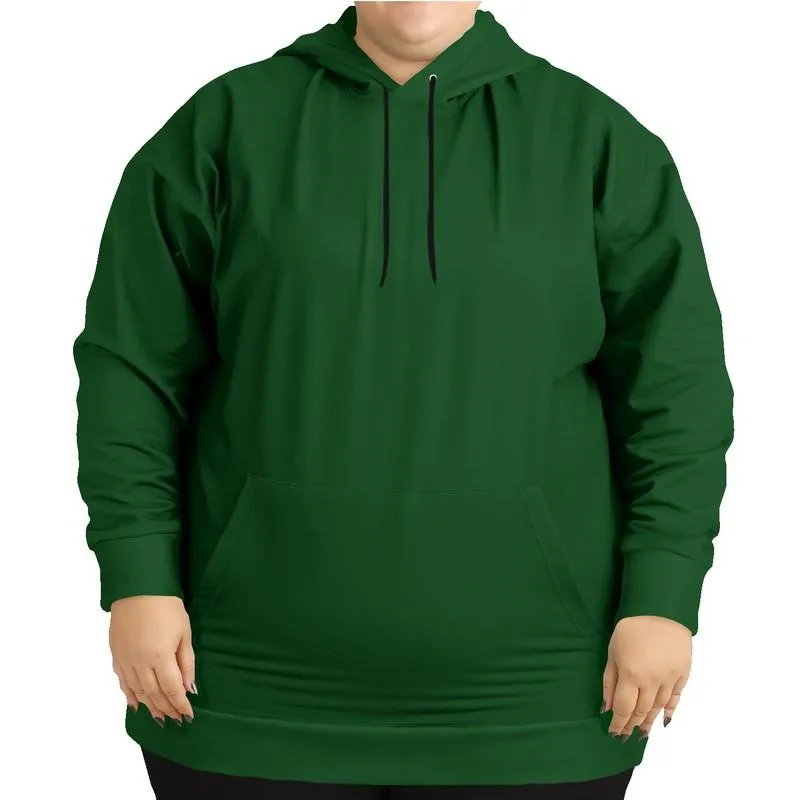 Dark Green Hoodie | Unisex | with PLUS sizes | Dark Pure Green | C100M0Y100K80