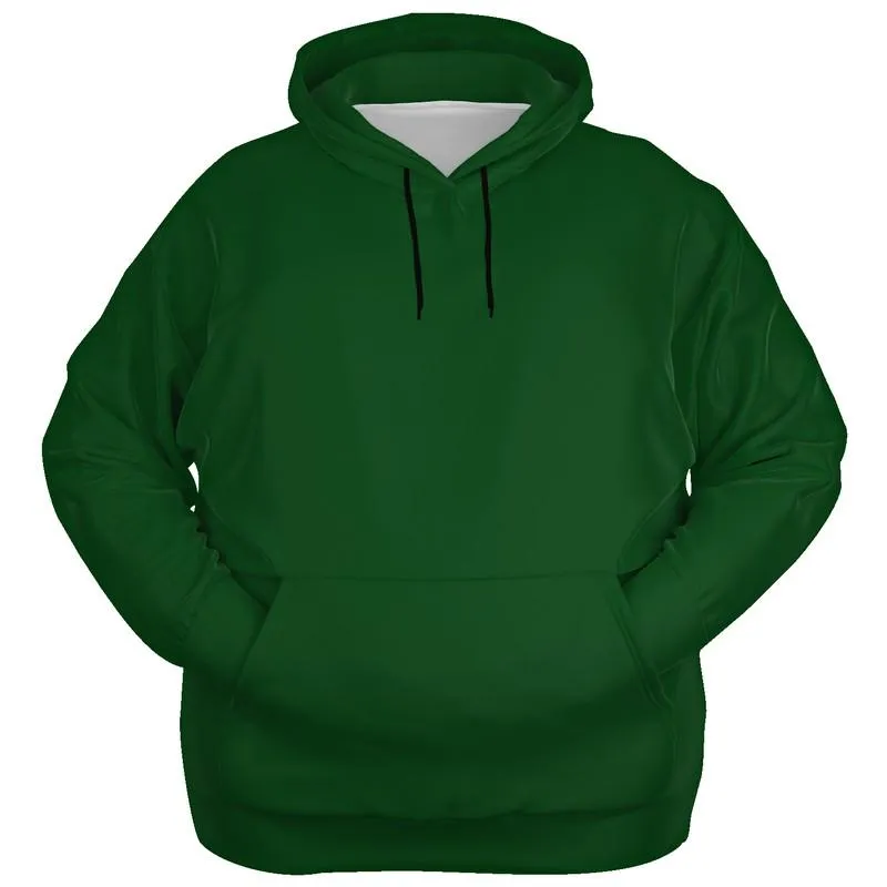 Dark Green Hoodie | Unisex | with PLUS sizes | Dark Pure Green | C100M0Y100K80