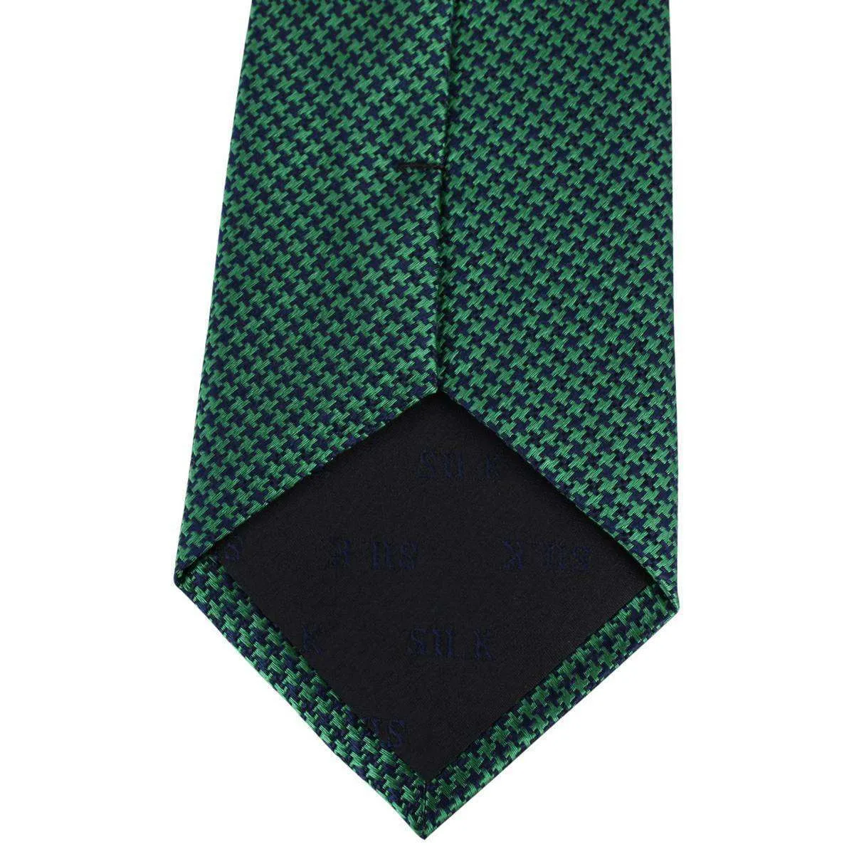 David Van Hagen Houndstooth Tie - Green/Navy