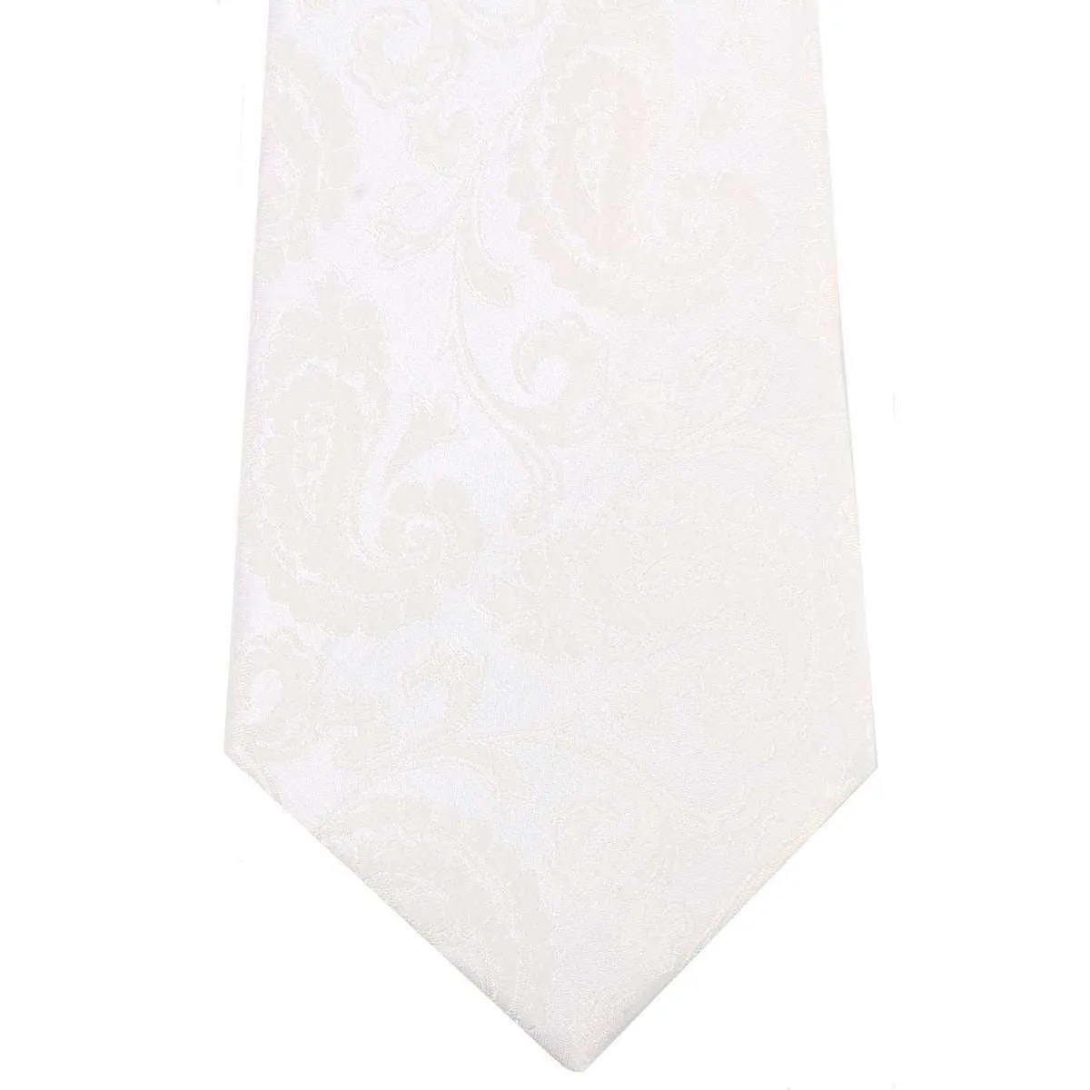 David Van Hagen Large Paisley Tie - Ivory