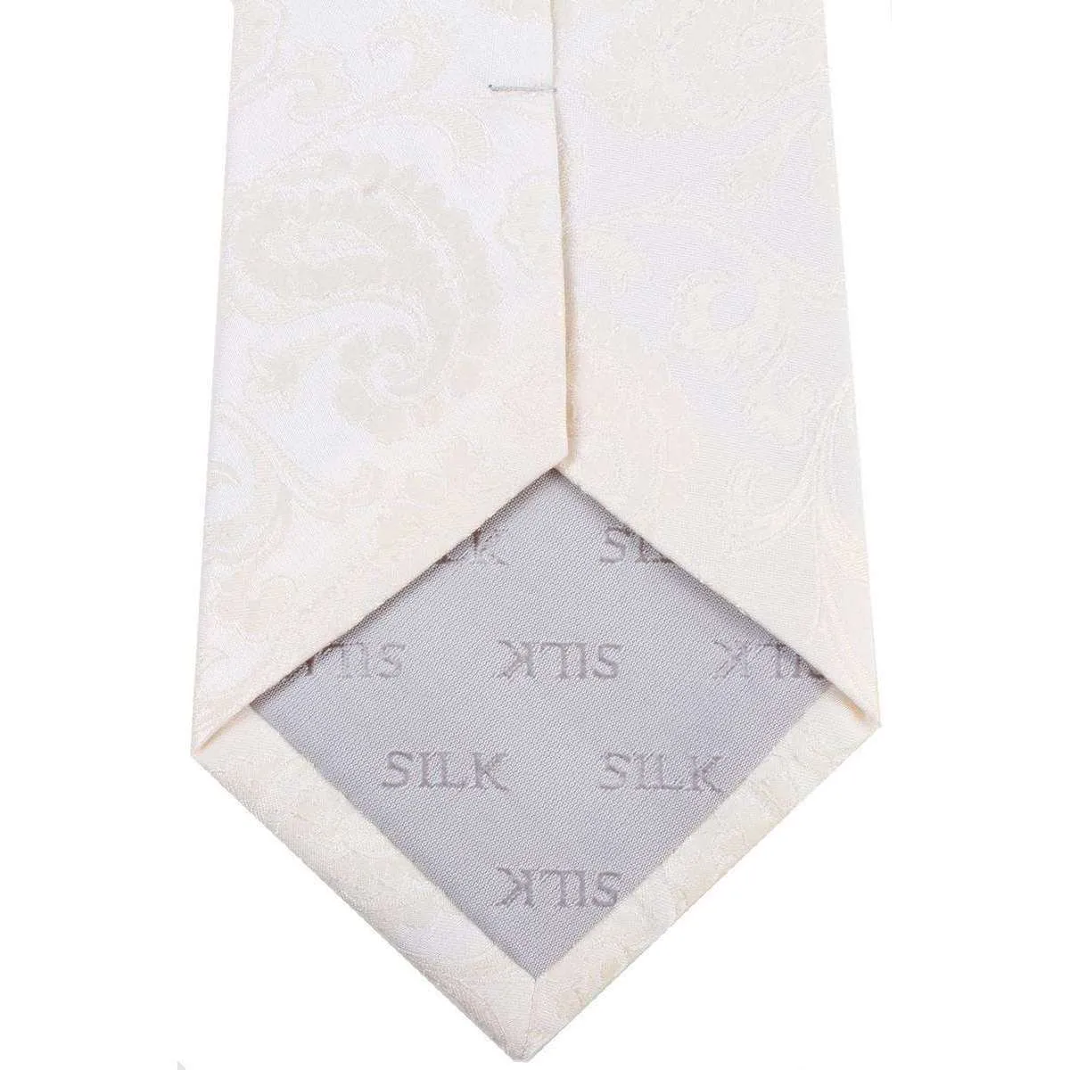 David Van Hagen Large Paisley Tie - Ivory
